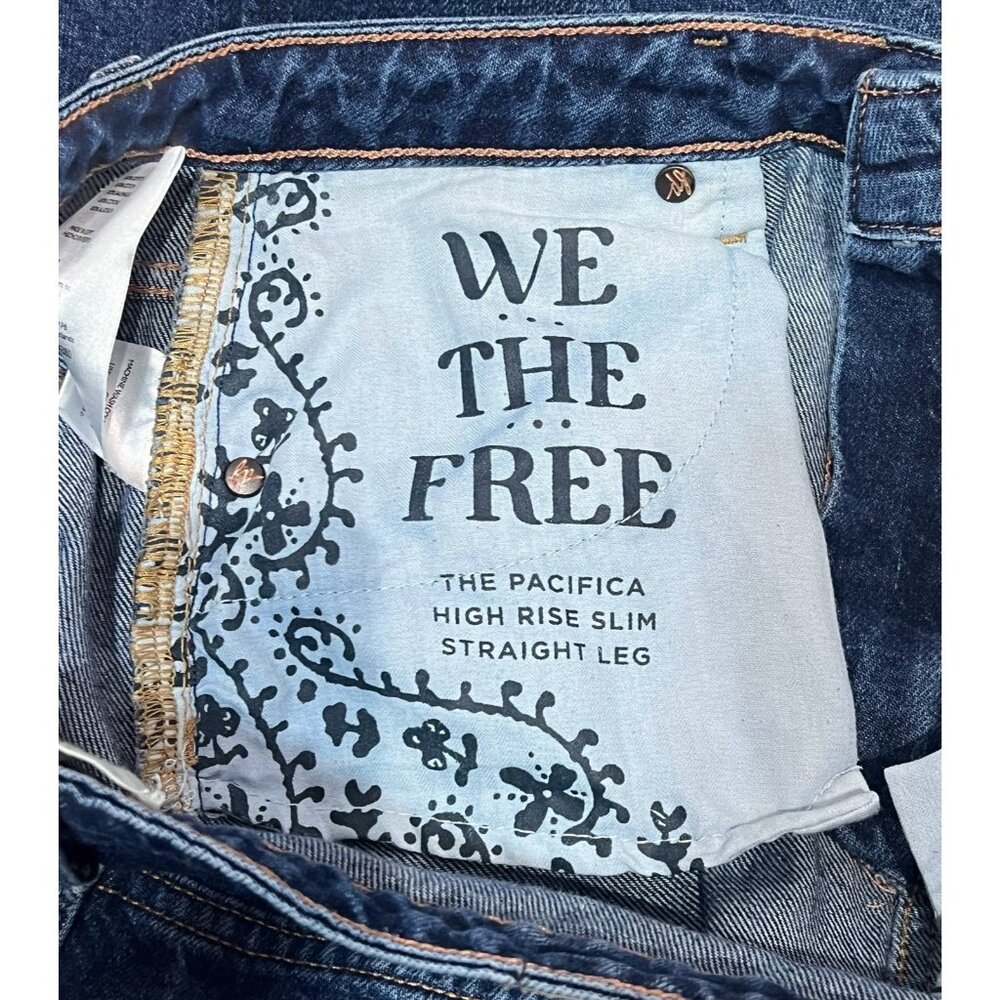 We The Free People The Pacifica High Rise Slim Straight Leg Jeans Women Size 31 - Picture 5 of 14